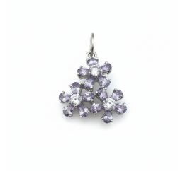 Подвес серебряный Соцветие с цирконом 3144фб
