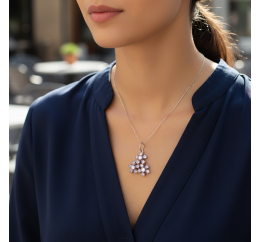 Подвес серебряный Соцветие с цирконом 3144фб