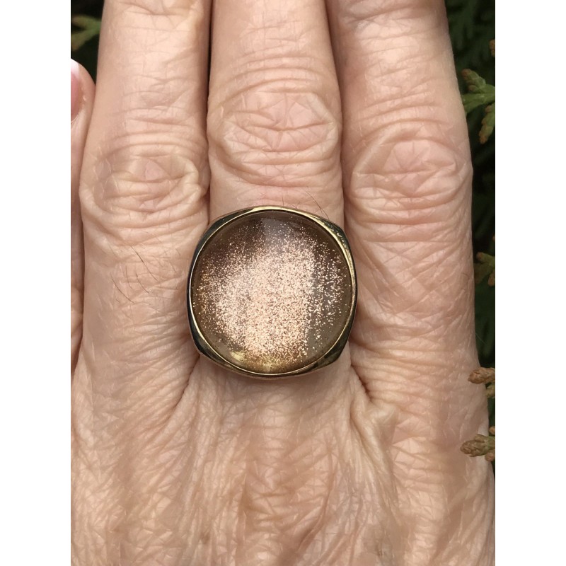 Кольцо серебряное с позолотой и кварцем (55 4521)