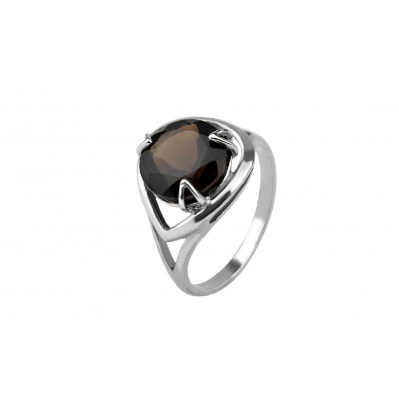 Кольцо серебряное с натуральным дымчатым кварцем Восход (1695/9р к)