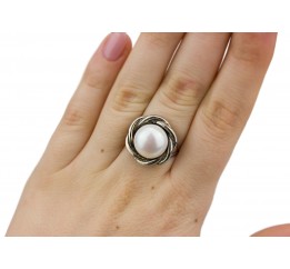 Кольцо серебряное с жемчугом (0092.10к)