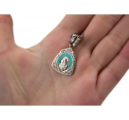 Ладанка с эмалью Владимирская (1058бирюза)