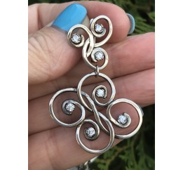 Серьги серебряные с цирконием Стенли (1111393)