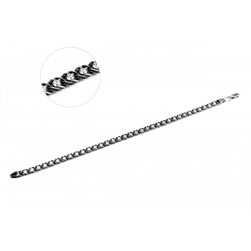 Браслет серебряный с цирконием Арабка (1703лчб)