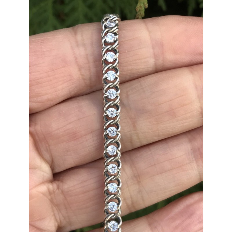 Браслет серебряный с цирконием Арабка (1703лчб)