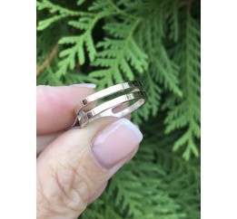Кольцо серебряное с золотом (035к)