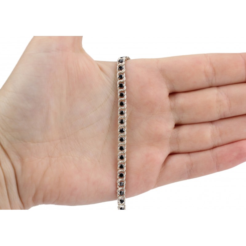 Браслет серебряный с цирконием Арабка (1704л)