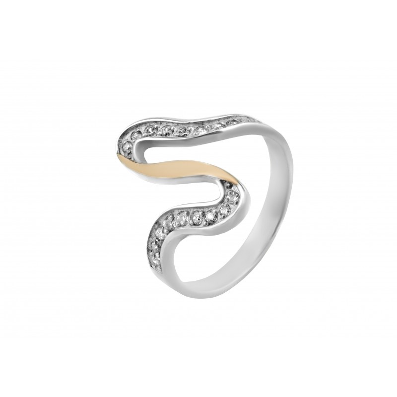 Кольцо серебряное с золотом Розалина (652к)