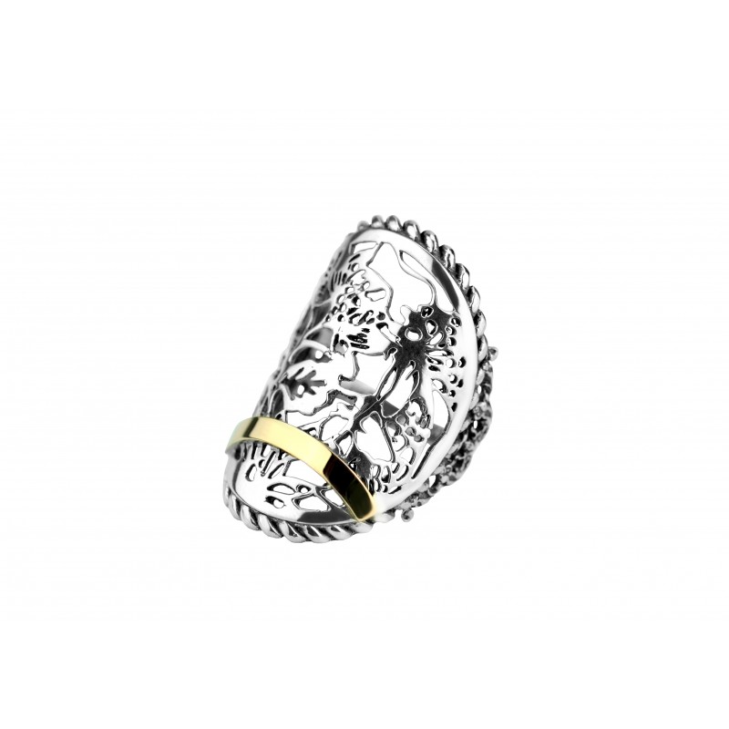 Кольцо серебряное с золотом (417к)