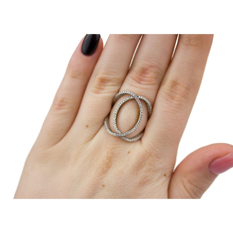 Кольцо серебряное с цирконием эксклюзивное (33543)