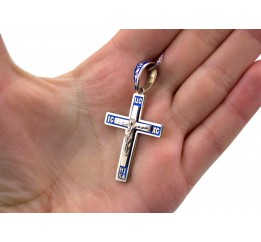Крестик с эмалью (219синий)