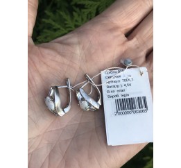 Серьги серебряные с натуральным опалом (7005.3с)