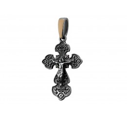 Крестик серебряный с золотом (932п)