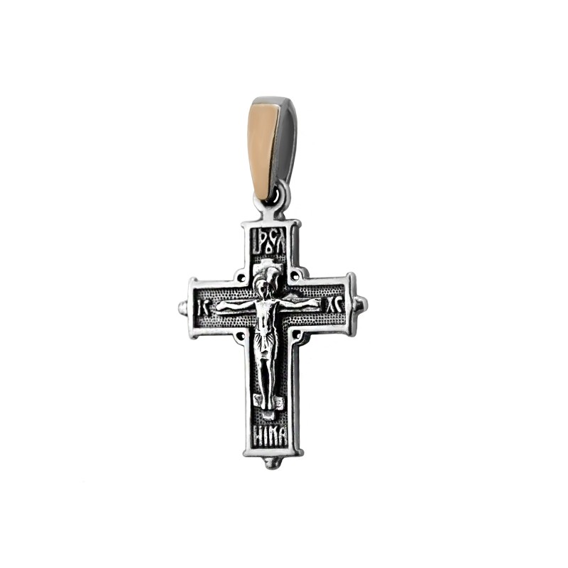 Крестик серебряный с золотом (912п)