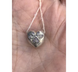 Бусина пандора серебряная с цирконием  Сердце цв (3110929)