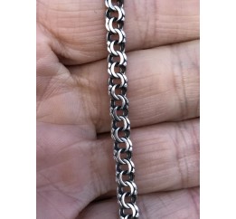 Браслет серебряный Плоский бисмарк лёгкий (702лч)