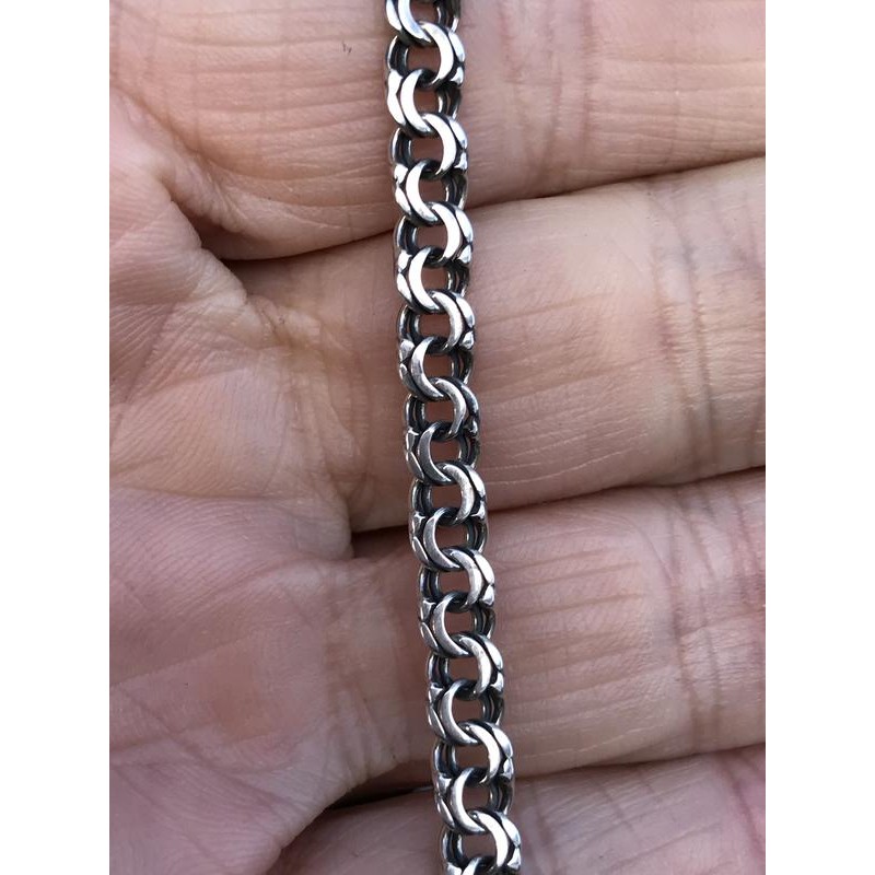 Браслет серебряный Плоский бисмарк лёгкий (702лч)