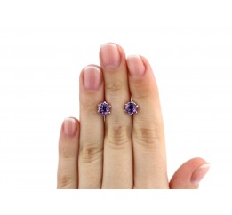 Серьги пусеты-гвоздики серебряные Лея 6 (2092/9ра)