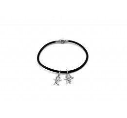 Браслет каучуковый с серебром (962/2/.5б)