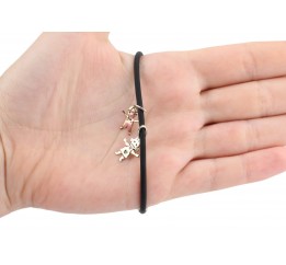 Браслет каучуковый с серебром (962/2/.5б)