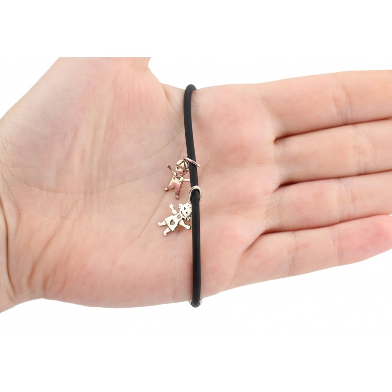 Браслет каучуковый с серебром (962/2/.5б)