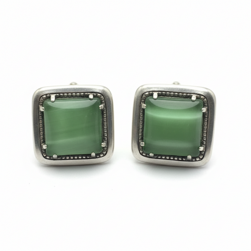 Серьги серебряные эксклюзивные с улекситом (2639с)