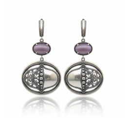 Серьги серебряные эксклюзивные с улекситом (2698у)