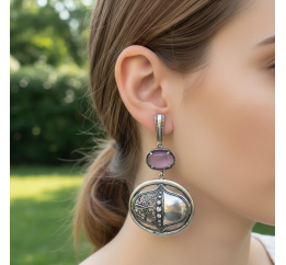 Серьги серебряные эксклюзивные с улекситом (2698у)