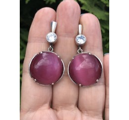 Серьги серебряные эксклюзивные с улекситом (2581)