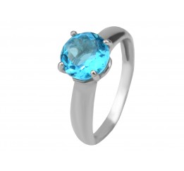 Кольцо серебряное с голубым кварцем  Безмятежность (1298/1р г кварц)