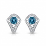 Серьги серебряные с натуральным топазом London blue Спарта (2205/9р ТLB)
