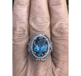Кольцо серебряное с кварцем London blue Василиса (1726/9р кварц)