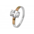 Кольцо серебряное с золотом Диез (415к)