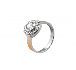 Кольцо серебряное с золотом Ореол (1004к)