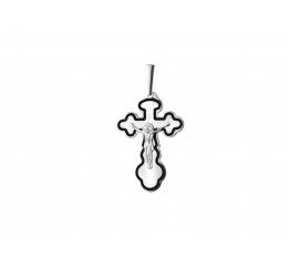 Крестик серебряный с эмалью (сэ9017)