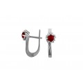 Серьги серебряные с натуральным гранатом Ноа (2229/9р гранат)