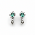 Серьги серебряные с натуральным изумрудом Жасмин 2150/9р изумруд