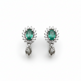 Серьги серебряные с натуральным изумрудом Жасмин 2150/9р изумруд