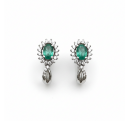 Серьги серебряные с натуральным изумрудом Жасмин 2150/9р изумруд