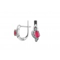 Серьги серебряные с натуральным рубином Азон 2348/9р рубин