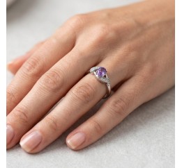 Кольцо серебряное с натуральным аметистом Рената 1294/1р аметист