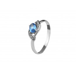 Кольцо серебряное с натуральным кварцем London blue Рената (1394/1р QLB)