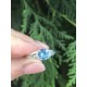 Кольцо серебряное с натуральным кварцем London blue и цирконием Амбрелла (1292/1р QLB)