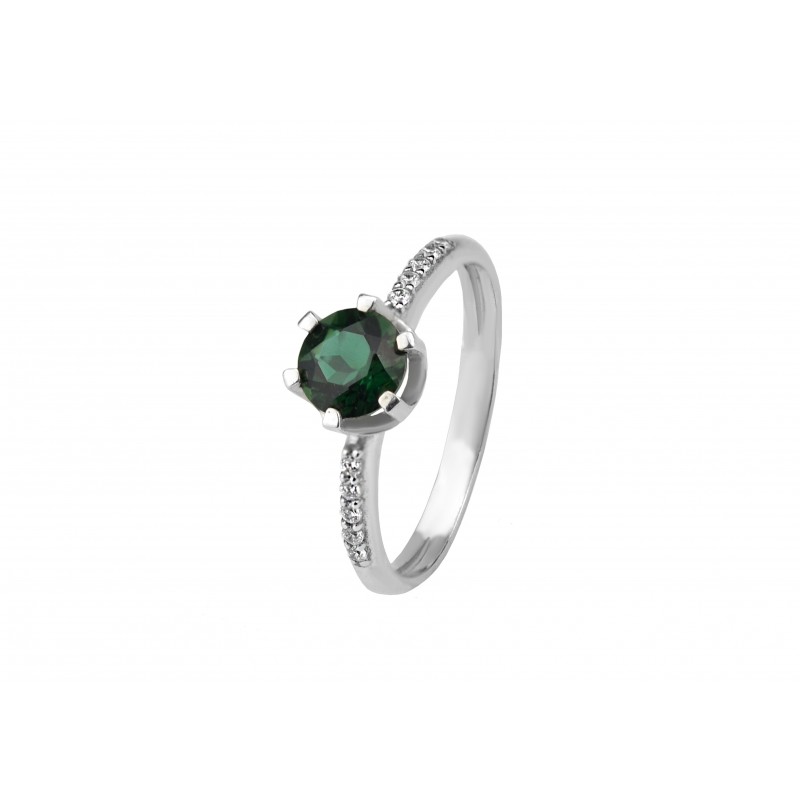 Кольцо серебряное с зелёным кварцем Лола (1848/9р з кварц )