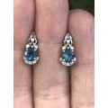 Серьги серебряные с натуральным Лондон топазом Паутинка 2413/9р  лондон топаз