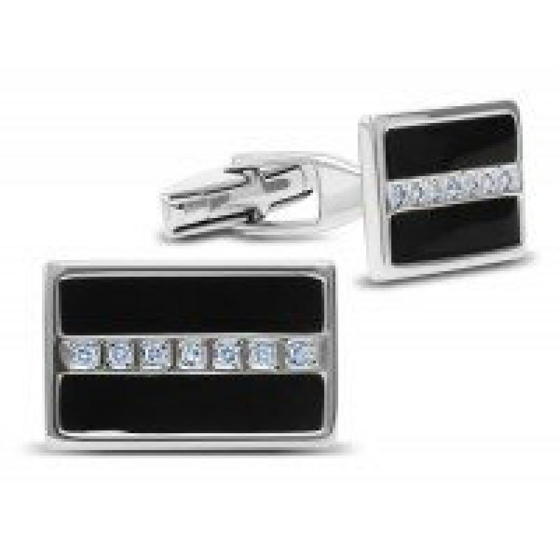 Запонки серебряные с эмалью (8614р)