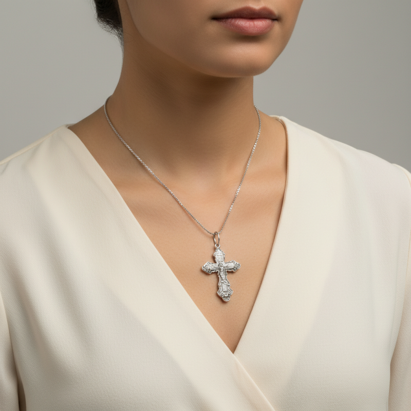 Подвес серебряный Крест 100ч, 1.77 размер