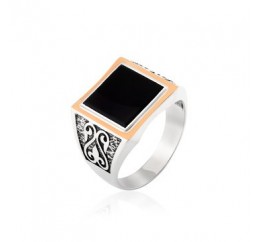 Печатка серебряная с золотом Орнамент (540)