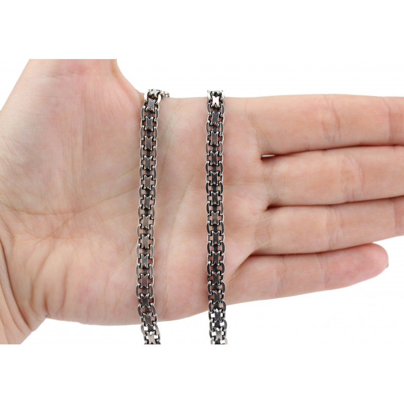 Цепочка серебряная Двойной якорь (Л18/2)