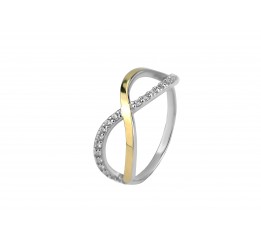 Кольцо серебряное с золотом Бесконечность (1186к)